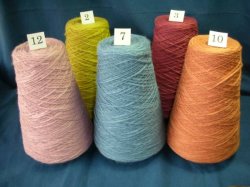 画像1: 綿のカラースラブ糸 3.5/1 コーン巻 100ｇ 12色から選んで！
