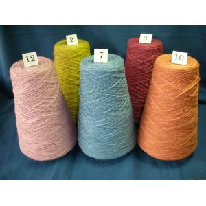 画像: 綿のカラースラブ糸 3.5/1 コーン巻 100ｇ 12色から選んで！